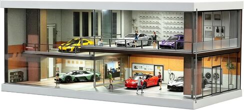 kivcmds 1/64 Display Case for Hot Wheels & Matchbox with Lights,1/64 Scale Diecast Model Car Diorama Garage Toy Car Storage Parking in Kuwait