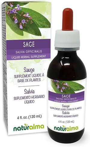 Naturalma Sage (Salvia officinalis) Leaf Alcohol-Free Tincture - 6.76 fl oz Liquid Extract in Drops - Herbal Supplement - Vegan in Kuwait