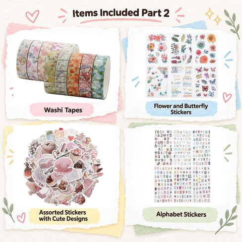 Card Making Kit, Card Making Supplies With 30 Cards, 30 Envelopes, Markers, Embossed Seals, Washi Tapes, Alphabet Stickers, And A Variety Of Decorations, All-In-One DIY Card Making Kit, Card Kits For Card Making, Cute Greeting Card Making Supplies in Saudi Arabia