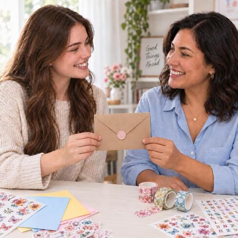 Card Making Kit, Card Making Supplies With 30 Cards, 30 Envelopes, Markers, Embossed Seals, Washi Tapes, Alphabet Stickers, And A Variety Of Decorations, All-In-One DIY Card Making Kit, Card Kits For Card Making, Cute Greeting Card Making Supplies in Saudi Arabia