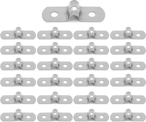 25PCS M5 304 Stainless Steel Rigid Pipe Strap Two Hole Cable Strap u Bracket Pipe Clamps Heavy Duty Pipe Fasten Holder for Tube, Pipe or Wire Cord Installation (25, 5MM(1/4" )) in Kuwait