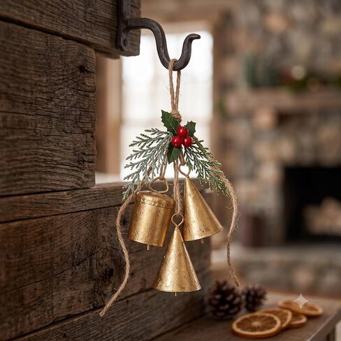 20 Pcs Rustic Vintage Golden Cow Bells & Cone Bells in Kuwait