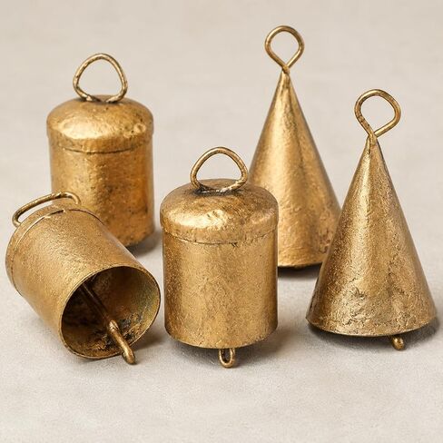 20 Pcs Rustic Vintage Golden Cow Bells & Cone Bells in Kuwait