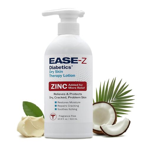 لوشن Ease-Z لمرضى السكري للبشرة الجافة. الزنك وزبدة الشيا يخففان من الجفاف ويقللان الاحمرار ويهدئان التهيج والحكة. طويلة الأمد. 10.9 أوقية. in Kuwait
