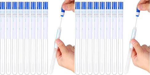 Healifty 50 Sets Disposable Oropharyngeal Sample Swabs Flocked Nasopharyngeal Specimen Swabs Specimen Collection Sticks with Tube Dental Nasal Oral Throat Swabs for Hospital Clinic 8CM Assorted Color in Kuwait