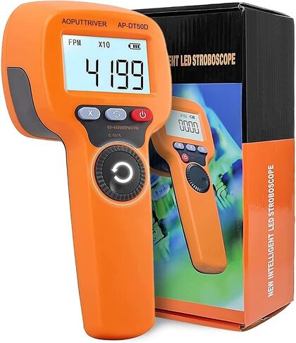 Digital Handheld Stroboscope, Digital Stroboscope AP-DT100B Non Contact Strobe Tachometer with 60-99999 FPM, Rechargeable LED Flash Strobe SpeedometerColor LCD Display for HVAC Motor Printing Spinning in Kuwait