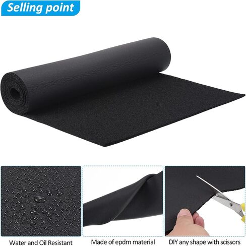 PATIKIL Closed Cell Neoprene Sponge Foam Sheet Roll, Easy Cut Weather Seal Rubber Insulation Soundproof Padding Non Adhesive for DIY, 1/4" T x 16.9" W x 78"L in Saudi Arabia