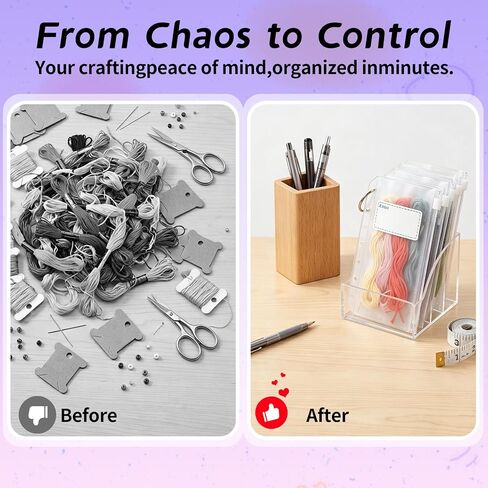 100 Pcs Embroidery Floss Storage Bags - A7 Clear Zipper Pouches with Holes, 100 Blank Stickers & 5 Metal Loose Leaf Binder Rings for Thread, Beads & Small Parts Organizing in Kuwait