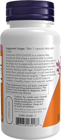 NOW Supplements, CoQ10 150 mg, Pharmaceutical Grade, All-Trans Form produced by Fermentation, 100 Veg Capsules in Kuwait