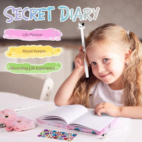 DHQH Cat Diary with Lock Gift for 6 7 8 9 10 11 12 Year Old Girl,Secret Journal Notebook Diary for Kids Christmas Gift Set in Kuwait