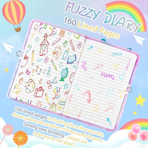 DHQH Cat Diary with Lock Gift for 6 7 8 9 10 11 12 Year Old Girl,Secret Journal Notebook Diary for Kids Christmas Gift Set in Kuwait