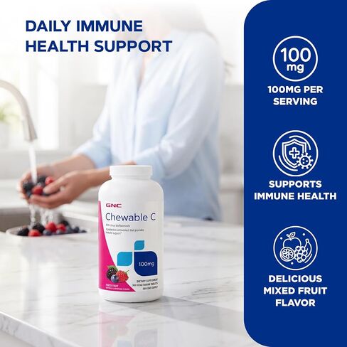 GNC Chewable C 100 MG - Chewable Mixed Fruit in Kuwait
