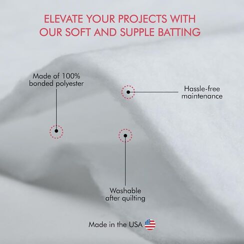 Fairfield Poly-Fil Extra-Loft Quilt Batting, Premium Polyester Batting for Quilting, Ideal for Lap Blankets and King-Sized Projects, Quilting Supplies, 120" X 120" in Kuwait