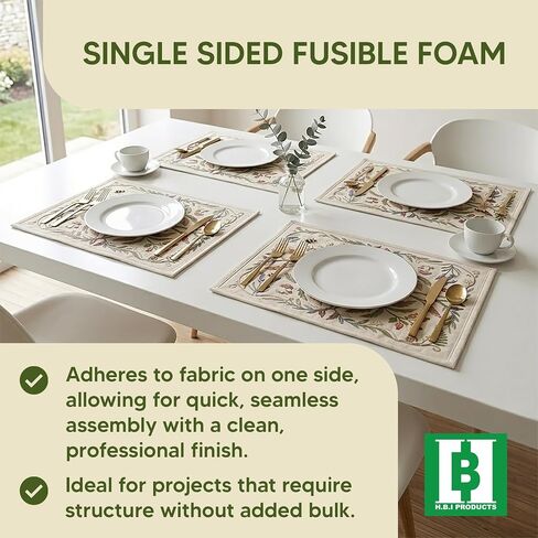 HBI One-Side Fusible Foam Stabilizer, Quilt Batting Bags & Crafts, 45"x60" in Saudi Arabia