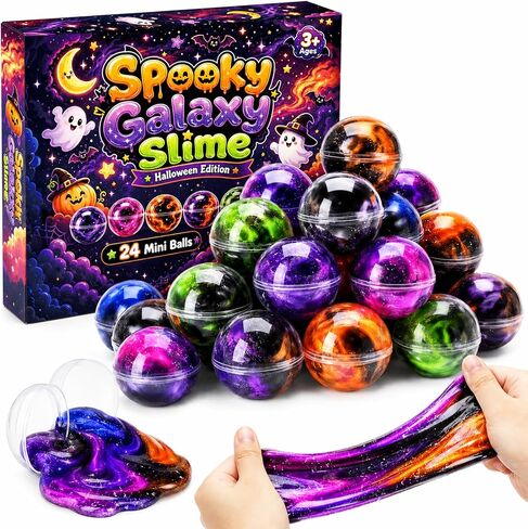 D'ALBA 24 Pack Halloween Galaxy Slime Balls, Party Favors for Kids in Kuwait