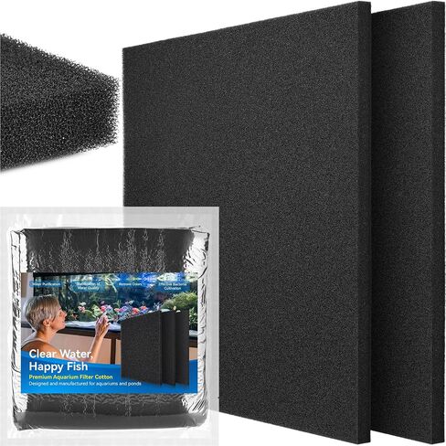 Borlech Aquarium Bio Filter Sponge Pad - Cut-to-Size Aquarium Filter Media for Fish Tank, Pond, Sump - Mechanical & Biological Filtration (18.5"x18.5"x0.8", 20PPI, 1 Pack) in Saudi Arabia