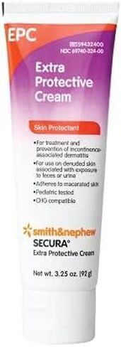 Smith+Nephew SECURA Extra Protective Cream (EPC) Tube, Diaper Rash Cream for Adults, Incontinence Skin Protectant, 3.25 Ounces White in Kuwait