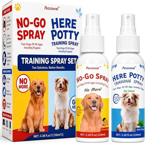 Petstoral Dog Potty Training Spray Set, No-Go & Here Potty Sprays in Kuwait