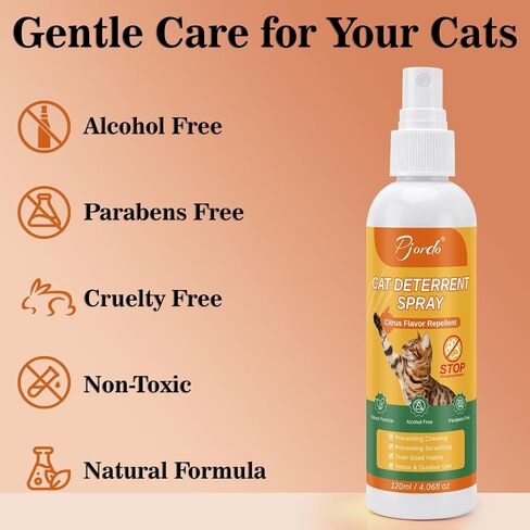 Pjordo 2Pcs Cat Deterrent Spray, Citrus Scent Helps Train Cats Behavior in Kuwait