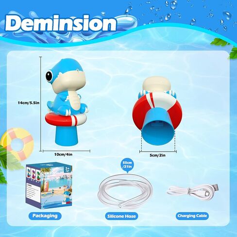 Dinosaur Water Table Pump Continuous Flow – Rechargeable Battery Powered Water Pump for Water Table Accessories – Summer Outdoor Water Play Toys (Blue) in Kuwait