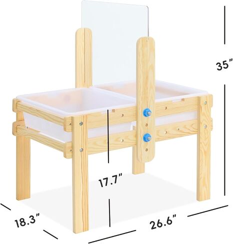 OOOK Wooden Sand and Water Table with 2 Bins, 20 PCS Water Toy Accessories in Kuwait