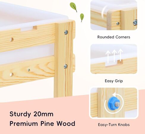 OOOK Wooden Sand and Water Table with 2 Bins, 20 PCS Water Toy Accessories in Kuwait