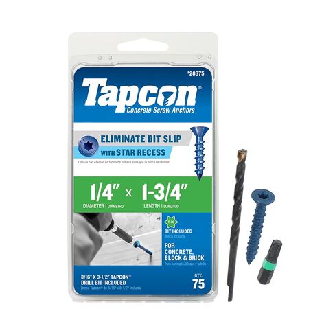 Tapcon 28397 1/4x4 Blue Star Drive Bugle Head Concrete Anchors 25/Box in Kuwait