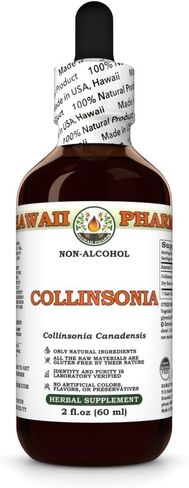 Collinsonia Alcohol-Free Liquid Extract, Collinsonia (Collinsonia Canadensis) Dried Root Glycerite Hawaii Pharm Natural Herbal Supplement 2 oz in Kuwait