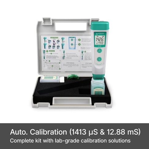 مجموعة أدوات اختبار الجيب من سلسلة Apera Instruments Value EC20، دقة ±1% FS في 0 إلى 20 مللي ثانية/سم، مستشعر BPB in Kuwait