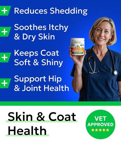 BARK&SPARK Adv. Omega 3 + Collagen for Dogs - Fish Oil Skin & Joints Health in Kuwait
