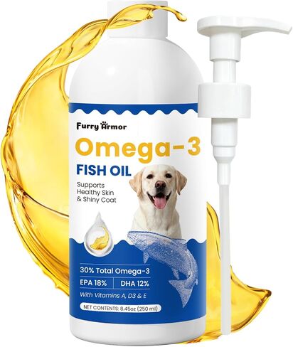 Omega 3 Fish Oil for Dogs & Cats, 300mg EPA+DHA, 8.45 oz in Kuwait