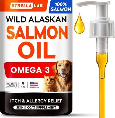 Wild Alaskan Salmon Oil for Dogs & Cats w/Omega 3 - EPA+DHA Fatty Acids in Saudi Arabia