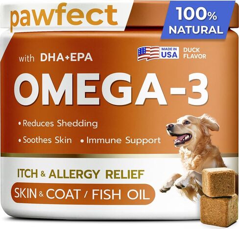 Fish Oil Omega 3 for Dogs - Itch & Allergy Relief, Skin & Coat Supplement in Kuwait