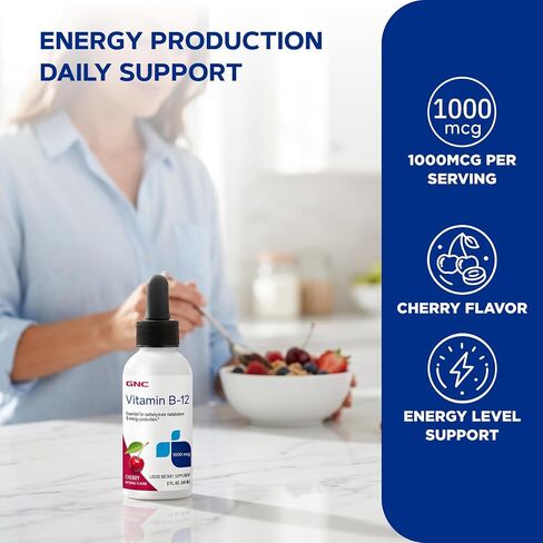GNC Vitamin B-12 1000mcg - Cherry, Supports Energy Production in Kuwait