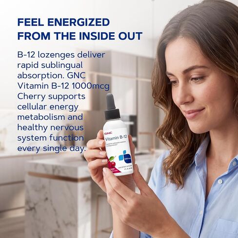 GNC Vitamin B-12 1000mcg - Cherry, Supports Energy Production in Kuwait