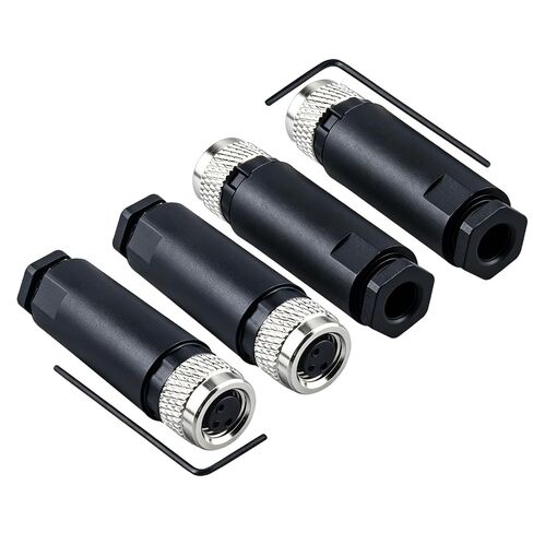 Lonlonty M8 موصل التجميع الميداني 3-Pin A الترميز أنثى موصل الطيران الدائري التوصيل 8 مم مقاوم للماء موصل الطيران الدائري محول التوصيل 4 حزمة in Kuwait