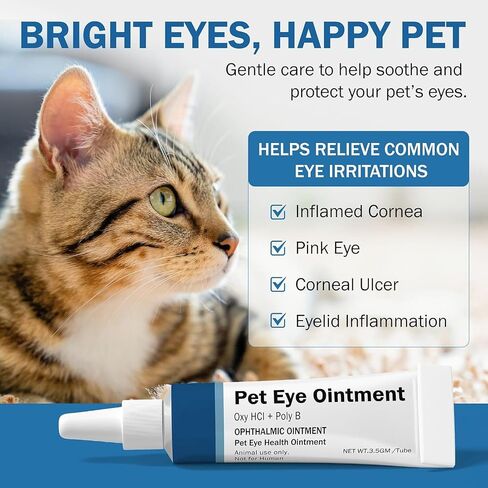 POLKA Terramypol Eye Ointment for Cats and Dogs, Horses, Birds, Sheep 3.5g/0.125oz - Pack of 2 in Kuwait