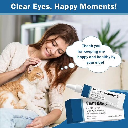 POLKA Terramypol Eye Ointment for Cats and Dogs, Horses, Birds, Sheep 3.5g/0.125oz - Pack of 2 in Kuwait