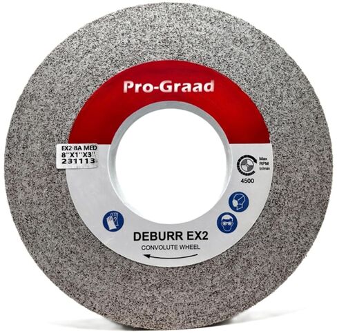 Pro-Graad EXL2 Convolute Deburring Polishing Wheel - 6" x 1" x 1" 8A MED Grit Aluminum Oxide - Extra Durable - Metal Deburring, Finishing and Polishing Wheel - Convolute - (1 Pack) in Kuwait