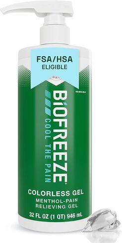 Biofreeze Menthol Pain Relieving Gel 32 FL OZ Bottle With Pump For Pain Relief Associated With Sore Muscles, Arthritis, Simple Backaches, And Joint Pain, Colorless Formula (Packaging May Vary) in Saudi Arabia