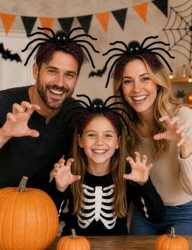 sogiv Halloween Spider Headband for Women Girls, Spooky Black Spider Hairband with Fuzzy Legs and Red Web Wings, Creepy Halloween Costume Accessories for Trick or Treat Party Cosplay Dress Up in Saudi Arabia