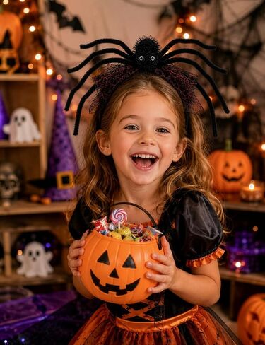 sogiv Halloween Spider Headband for Women Girls, Spooky Black Spider Hairband with Fuzzy Legs and Red Web Wings, Creepy Halloween Costume Accessories for Trick or Treat Party Cosplay Dress Up in Saudi Arabia