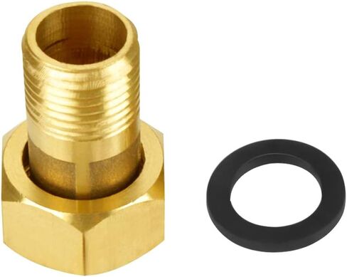 Joywayus النحاس متر المياه وصلة أنابيب نبل سداسي 1/2 "NPS ذكر x 3/4" NPS أنثى الخيوط موصل عداد المياه مع غسالة الختم in Kuwait
