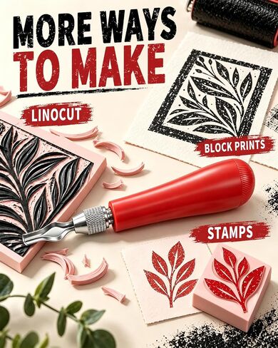 Linocut Tools, Linoleum Carving Lino Cutter with 6 Blades for Printmaking in Saudi Arabia