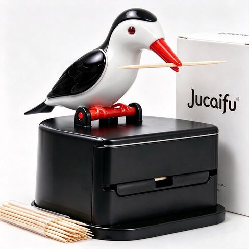 Little bird toothpick dispenser, creative push-type toothpick bird dispenser, toothpick holder. (black) in Kuwait