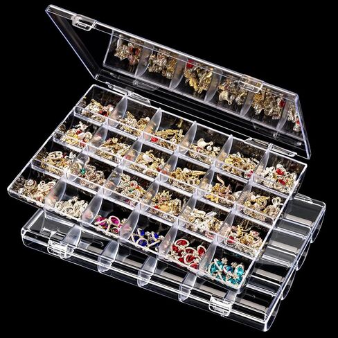 Noverlife 36 Grids Clear Plastic Organizer Boxes, Jewelry Storage Container in Saudi Arabia
