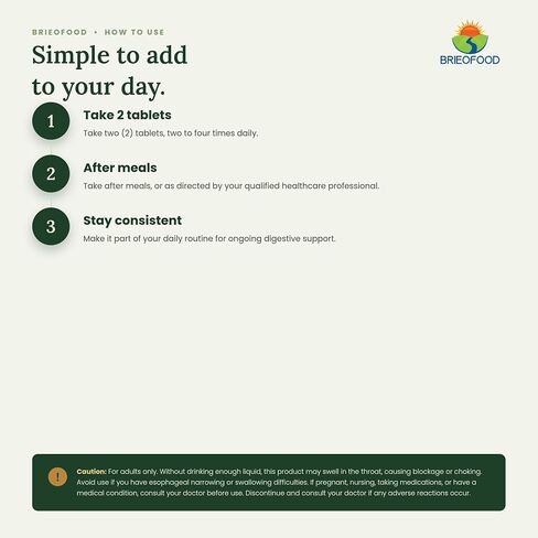 Brieofood Bromelain 1000mg لكل وجبة 240 قرصًا - إنزيم هضمي بروتيني - يدعم الهضم الصحي وصحة المفاصل وامتصاص العناصر الغذائية in Kuwait