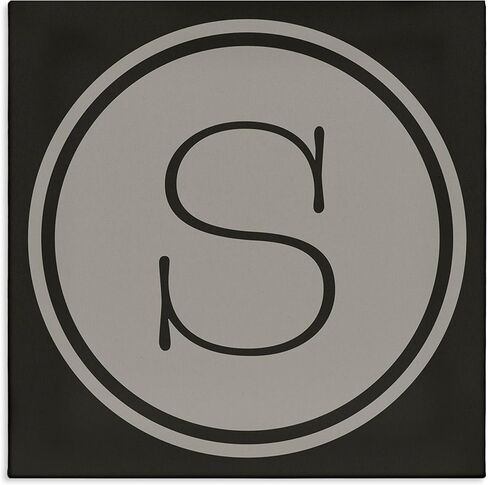 Stupell Industries Modern H Initial Circular Elevator Key Shape, Designed by Ziwei Li Canvas Wall Art, 30 x 30, Grey in Kuwait