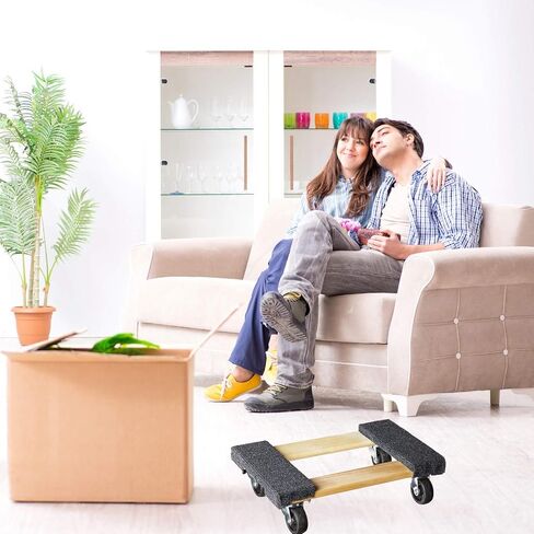 Haul Master | Mover's Dolly 1000 lbs Weight Capacity, L x 12-1/4" W, Grey/Hardwood, 18&quot x 12-14&quot in Kuwait