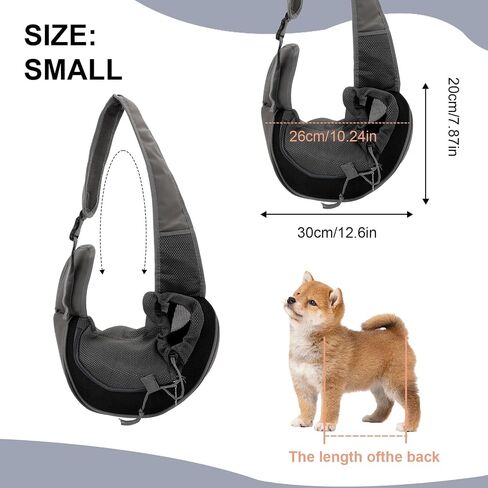 Pet Sling Carrier, Mesh Adjustable Pet Sling Carrier Zipper Pocket Breathable Hand Free for Small Medium Dogs Cats Outdoor Travel (up to 5 pounds) in Kuwait